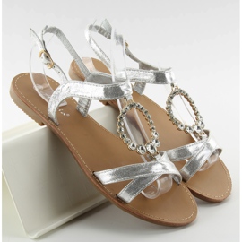 Sandale s ukrasnim srebrnim kamenčićima siva 1