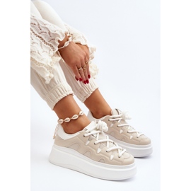 Ženske tenisice s debelim vezicama Bež Vinali 1