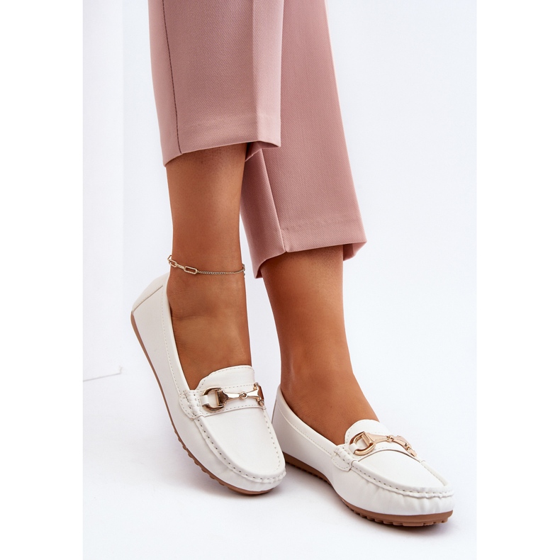 Ženske klasične mokasine od eko kože bijele boje bijela 2
