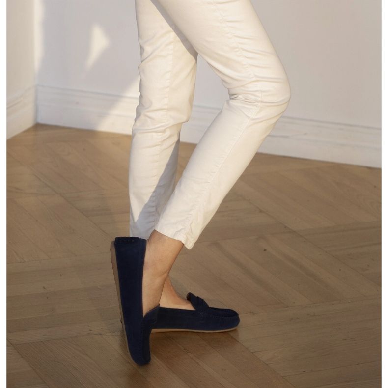 Marco Shoes Mokasinke od brušene kože plava 1