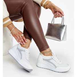 Bijele Hermina tenisice na wedge bijela 1