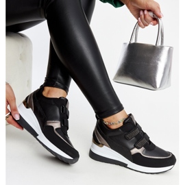 Crne wedge tenisice ukrašene Asmeret kamenčićima crna 1