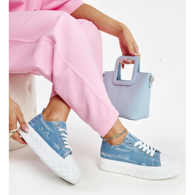 Plave Almaz tenisice s visokom platformom plava 1