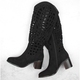 Ženske crne otvorene čizme Jezzi RMR2337-6 crna 1