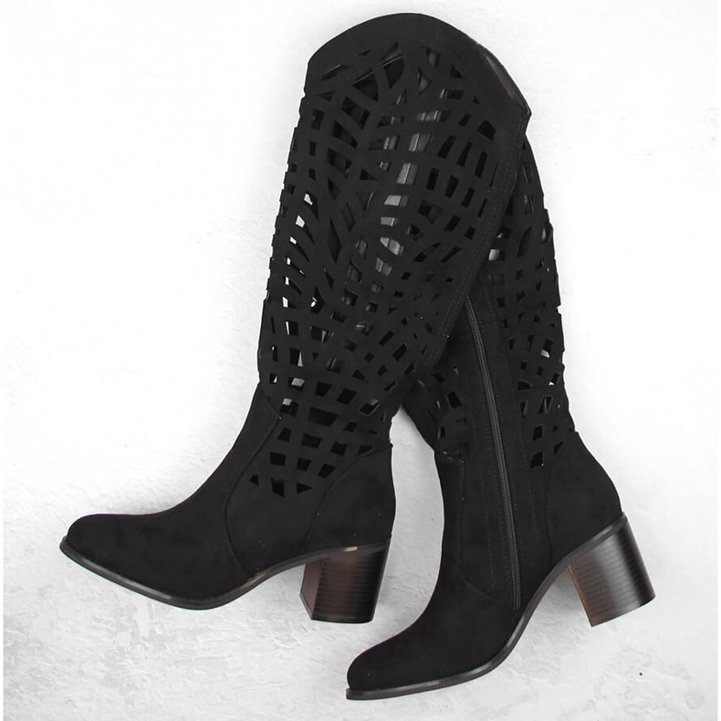 Ženske crne otvorene čizme Jezzi RMR2337-6 crna 1