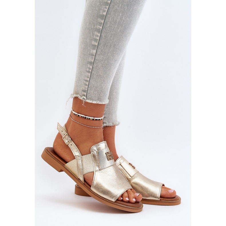 Zazoo 40385 Ženske kožne sandale zlatne boje zlatni 2