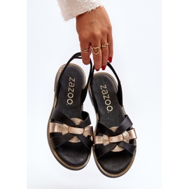Zazoo 40382 Ženske kožne sandale crne crna 2