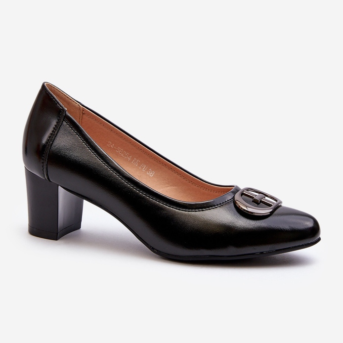 Vinceza Crne Aeliris salonke na nisku petu s ukrasom crna 1