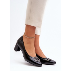 Vinceza Crne Aeliris salonke na nisku petu s ukrasom crna 2