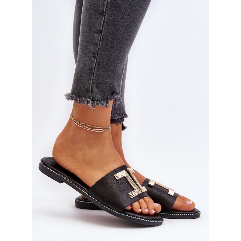 Seastar Ženske japanke s ukrasom, crna Ollavia 2