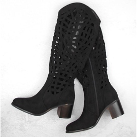 Jezzi W JEZ427 otvorene čizme, crne crna 2