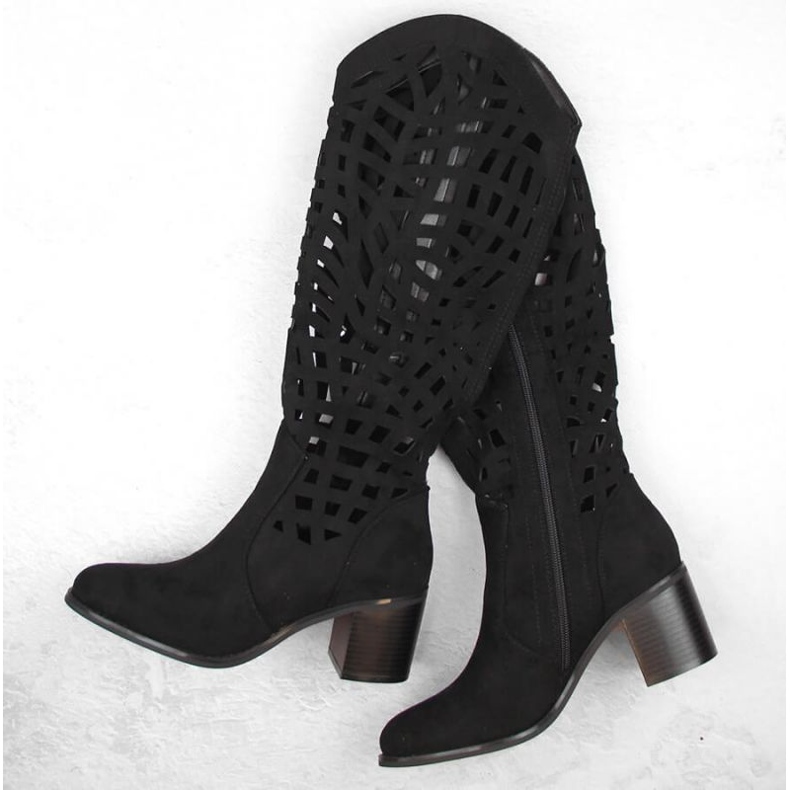 Jezzi W JEZ427 otvorene čizme, crne crna 2