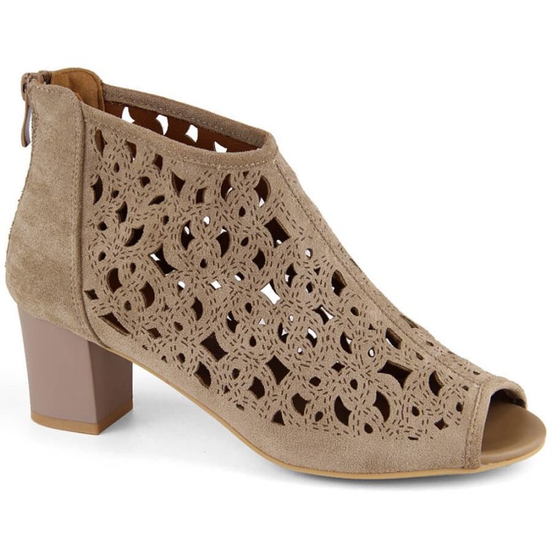 Čizme od brušene kože Jezzi W JEZ428 svijetlosmeđe 1