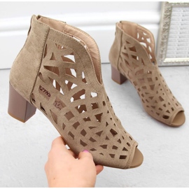 M.Daszyński W SAN32B gležnjače od brušene kože, bež 2