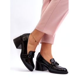 Vinceza Crne lakirane cipele na visoku petu crno 2