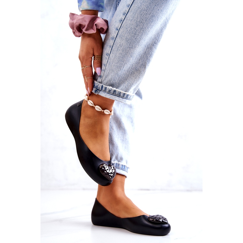 Ženske mirisne gumene balerinke ZAXY JJ285046 crne crno 2