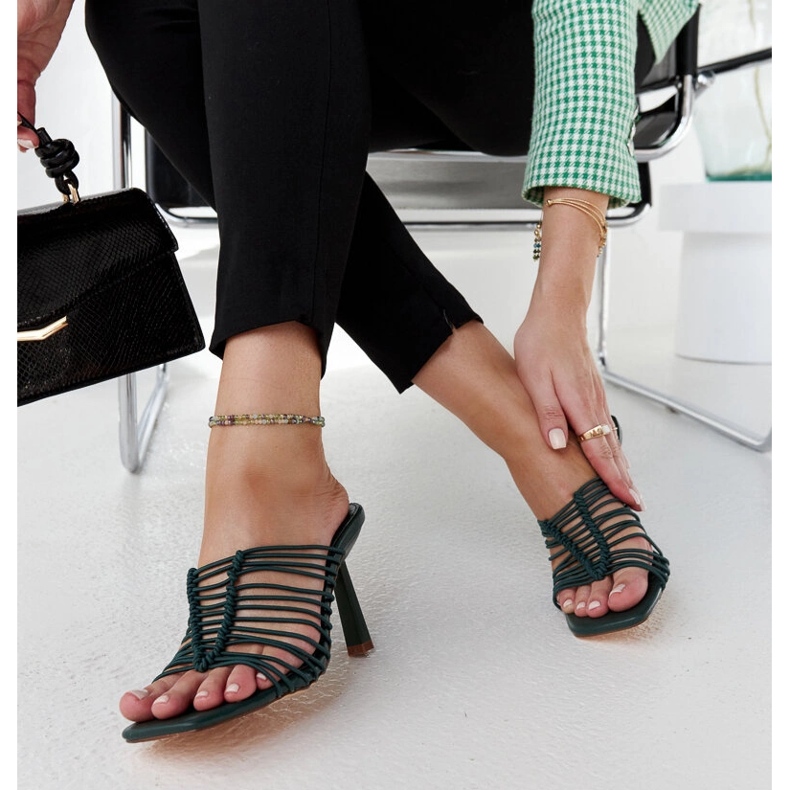 Borna tamno zelene cipele na visoku petu zelena 1