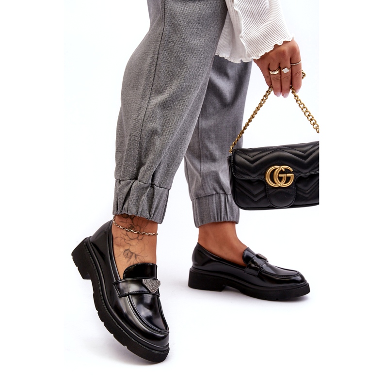 Ženske natikače s ravnom petom, crne crno 2