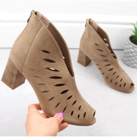 Gležnjače od brušene kože Potocki W WOL225B cappuccino smeđa 2