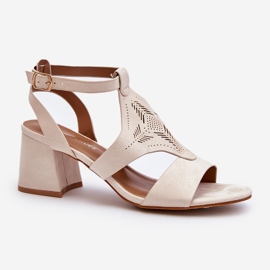 Bež sandale na nisku petu Eleriva 1
