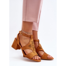 Camel Eleriva sandale na nisku petu smeđa 2