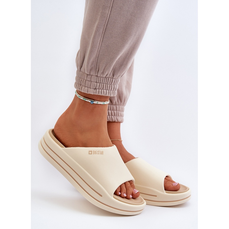 Ženske japanke na platformi Big Star NN274A034 Bež 2