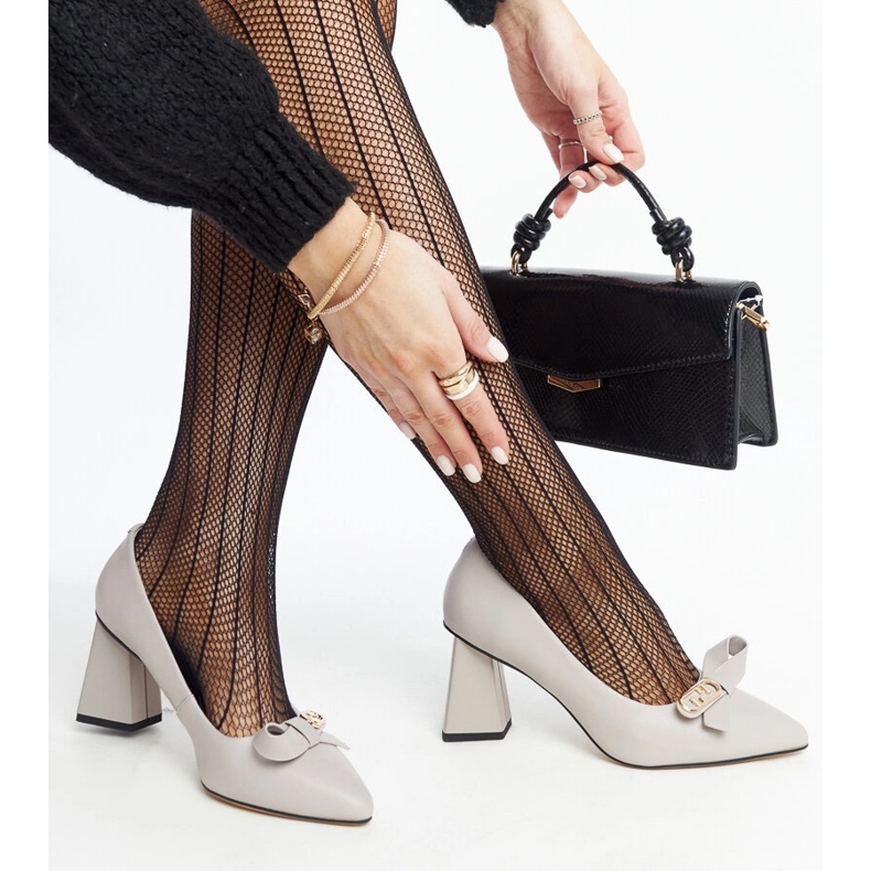 Vinceza Sive kožne cipele s visokom petom iz Vinceze siva 1