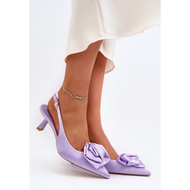 Ljubičaste visoke potpetice ukrašene Ozenom ljubičasta 2