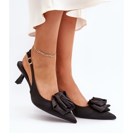 Crne štikle Ozena s ukrasima crno 2