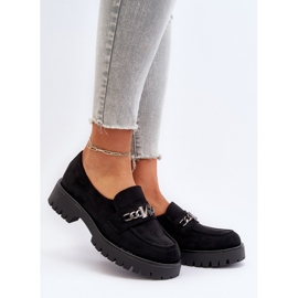 Vinceza Ženske mokasine od brušene kože s ukrasom, crne, Loraleima crno 2