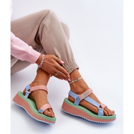 Ženske sandale na platformu i wedge Big Star NN274A055 Plave plava 1