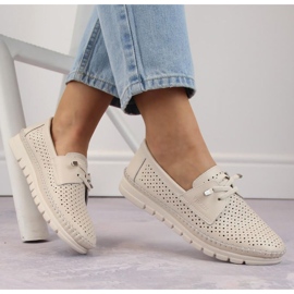 Vinceza W JAN273A bež kožne ažur cipele 2