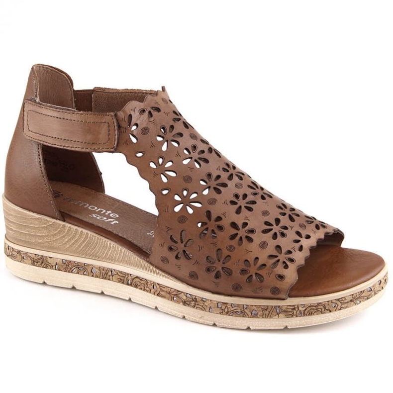 Rieker Kožne udobne sandale Remonte W RKR655 smeđe smeđa 1