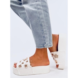 Seastar Japanke s debelim đonom i plišanim medvjedićem Lancaster White bijela 2