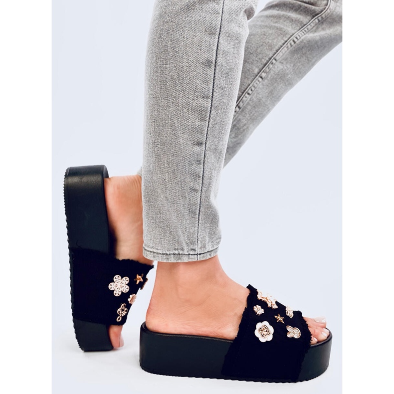 Seastar Japanke s debelim đonom i medvjedićem Lancaster crne boje crna 2