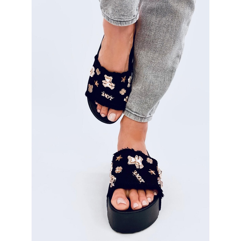 Seastar Japanke s debelim đonom i medvjedićem Lancaster crne boje crna 1