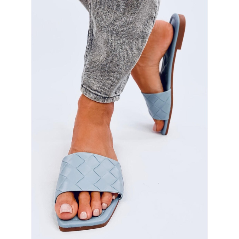Papuče s četvrtastim potplatom Sahar LT.BLUE plava 1