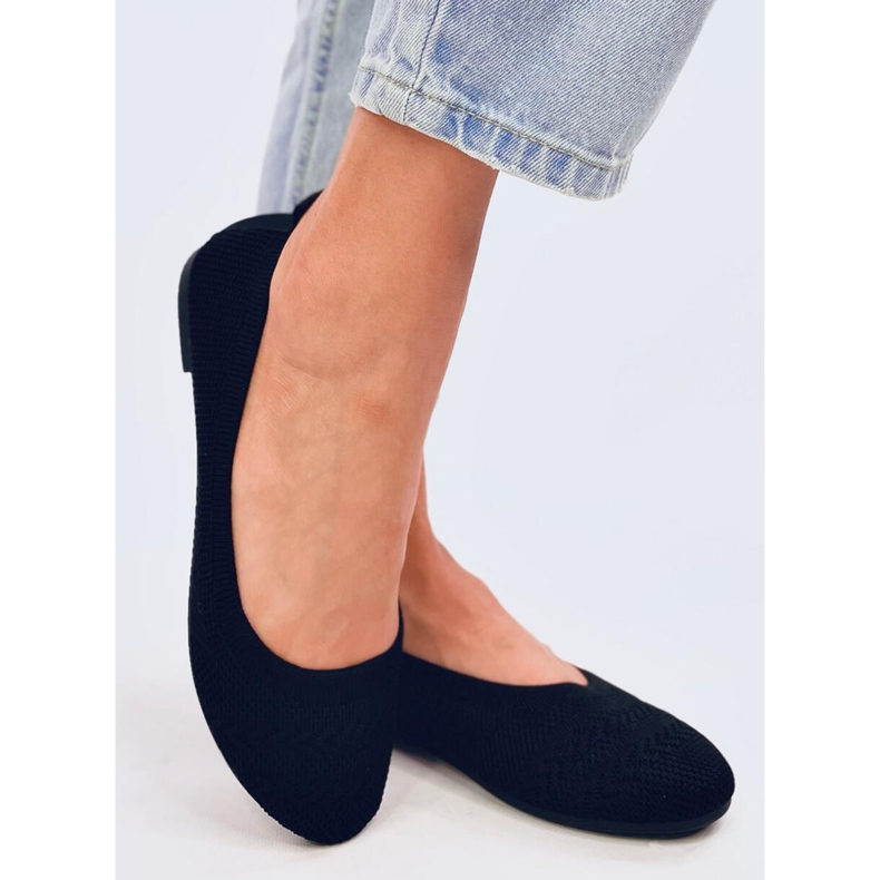 Pletene balerinke Newey Black crna 2