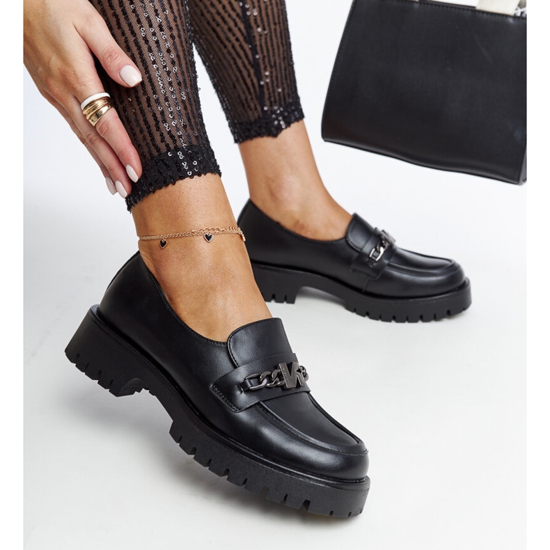 Vinceza crne kožne natikače crna 1