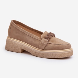 Zazoo 3429/W Ženske mokasine od brušene kože s ukrasom, bež 1