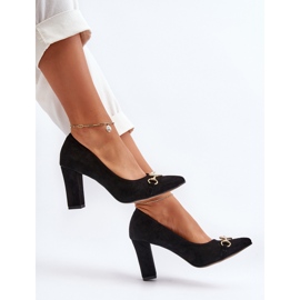 Zazoo 2453/OS cipele od brušene kože na petu sa srcem, crne crna 2