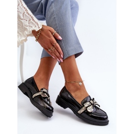 Patentirane ženske brogue mokasine S.Barski HY330A crne crna 1