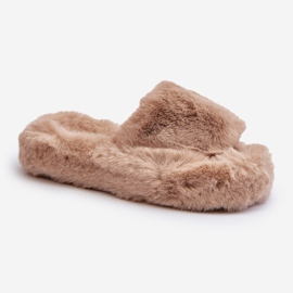 Ženske bež krznene papuče Stepia 1