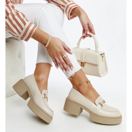 Bež cipele Vinceza na visoku petu od eko kože 1