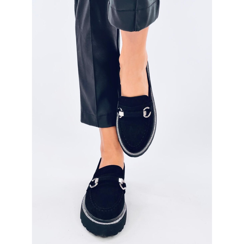 Sheady crne mokasine od brušene kože s visokim potplatom crna 1