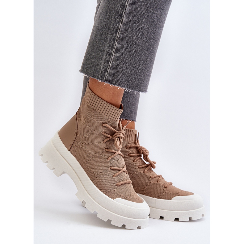 Ženske čizme na čarape smeđe Solime smeđa 2