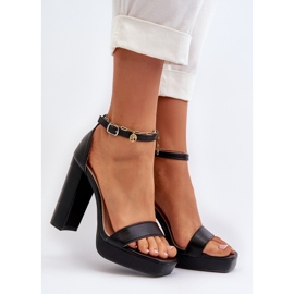 Crne Trewenna sandale na visoku petu crna 2