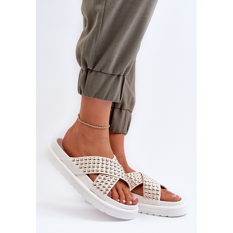 Ženske ukrašene japanke s platformom Bijele Niraela bijela 2