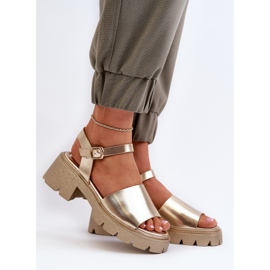Ženske sandale s velikom petom, zlatne boje Dottiassa zlatni 2