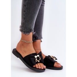 Ženske japanke s mašnom crna Arsicada 2